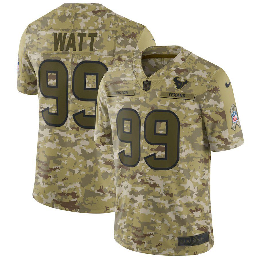Men Houston Texans #99 Watt Nike Camo Salute to Service Retired Player Limited NFL Jerseys->houston texans->NFL Jersey